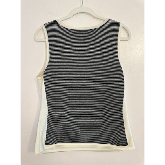 Carlisle Womens Knit Black & White Tank Quiet Luxury Capsule Old Money Medium - Picture 2 of 7